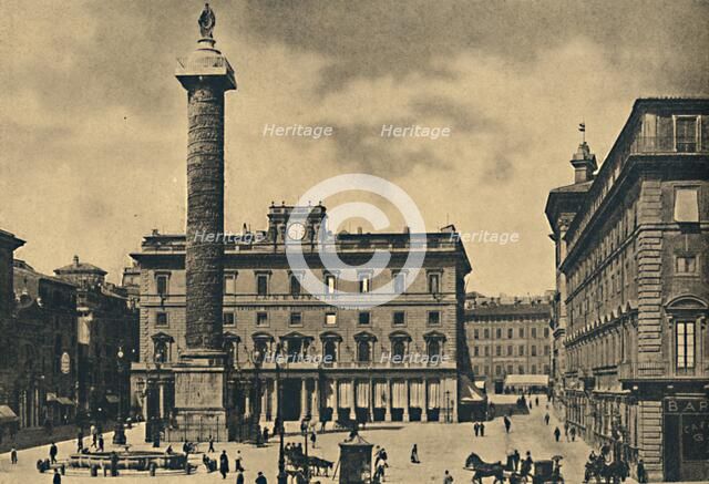 ''Roma - Square and Column of Marcus Aurelius', 1910. Artist: Unknown.