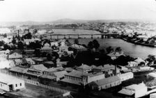 Roma Street between the railway yards and the Brisbane River, 1897. Creator: Unknown
