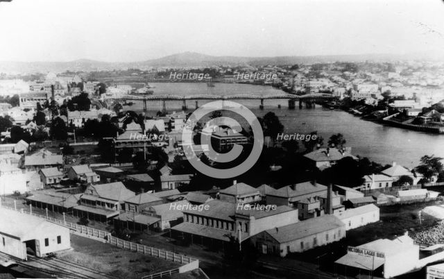 Roma Street between the railway yards and the Brisbane River, 1897. Creator: Unknown.