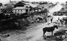 Roma Street Railway Station, railway construction, 1874. Creator: Unknown