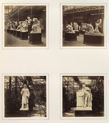 [Roman Court with Sculptures of Posidonius and Wounded Gladiator; Sculpture of Geoffre..., ca. 1859. Creator: Attributed to Philip Henry Delamotte