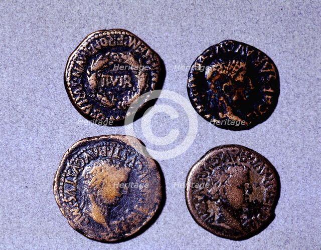 Roman coins from the first half of the first century AC (14-37) and the issuing authority was Tib…