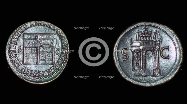 Roman coins of Nero, 1st century. Artist: Unknown