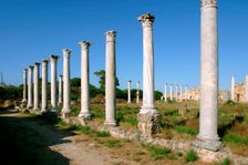 Roman columns, Salamis, North Cyprus. Creator: Peter Thompson