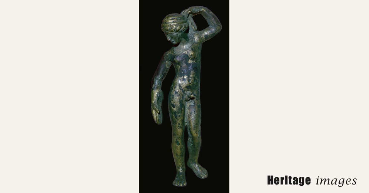 Roman copper alloy figure of the god Hermaphrodite? Artist: Unknown ...