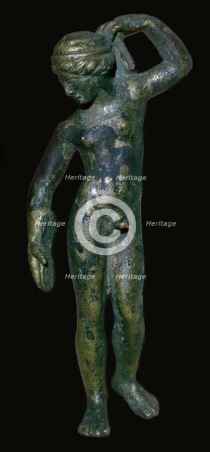 Roman copper alloy figure of the god Hermaphrodite? Artist: Unknown