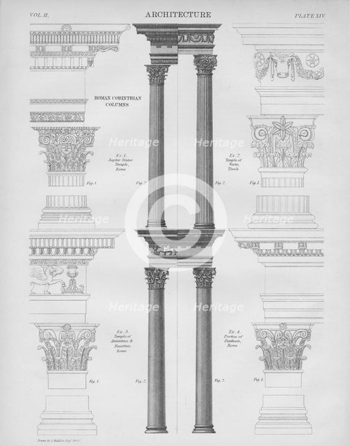 Roman Corinthian columns, 1889.  Creator: W & AK Johnston.