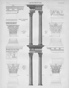 Roman Corinthian columns, 1889. Creator: W & AK Johnston