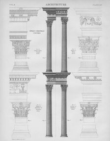 Roman Corinthian columns, 1889. Creator: W & AK Johnston