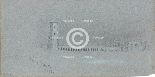 Roman Campagna, Nov. 12, 1868 (verso, from sketchbook), 1868. Creator: Jervis McEntee.
