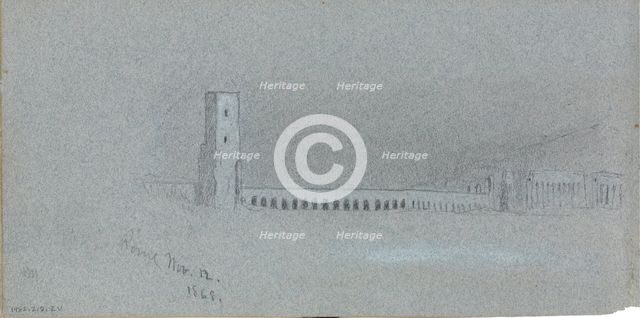 Roman Campagna, Nov. 12, 1868 (verso, from sketchbook), 1868. Creator: Jervis McEntee.