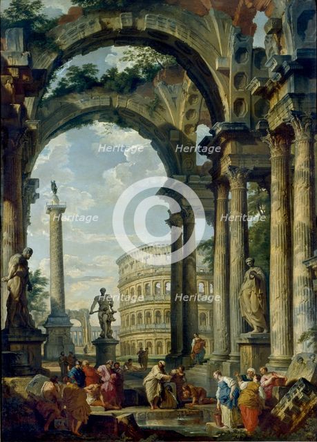 Roman Capriccio, 1740-1749. Artist: Giovanni Paolo Panini.