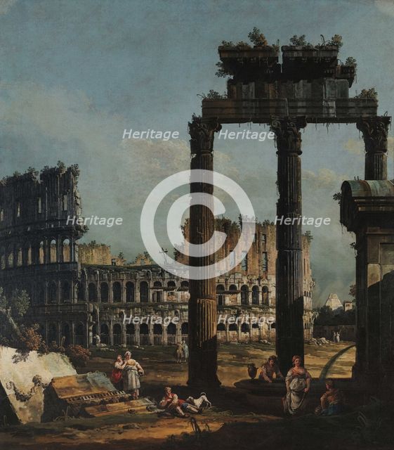 Roman Capriccio with the Colosseum, 1740s. Creator: Bellotto, Bernardo (1720-1780).
