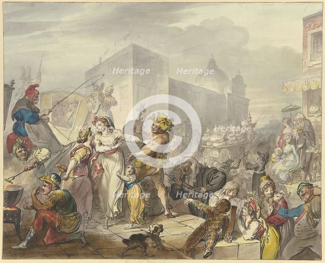 Roman carnival scene, 18th century. Creator: Johann Heinrich Ramberg.