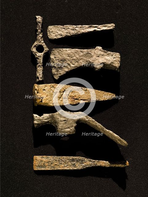 Roman carpentry and stoneworking tools, Corbridge Roman Town Museum, Northumberland, 2008. Artist: Historic England Staff Photographer.