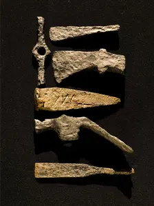 Roman carpentry and stoneworking tools, Corbridge Roman Town Museum, Northumberland, 2008. Artist: Historic England Staff Photographer