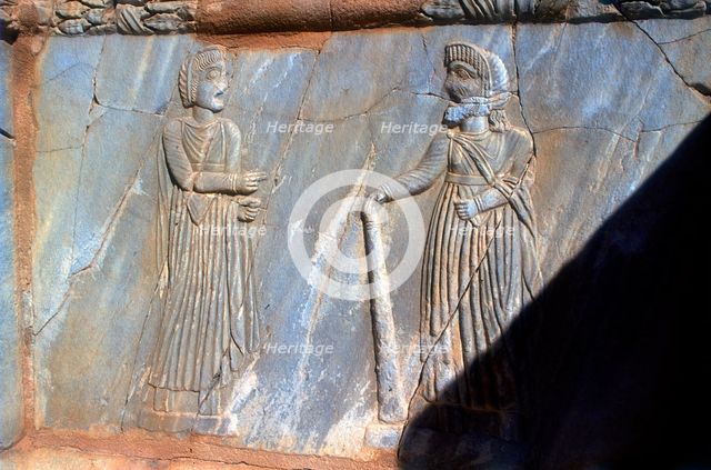 Roman carving at Sabratha, Libya, c161-c192 AD. Creator: Vivienne Sharp.