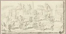 Roman Chariot Race (After Antique Bas Relief), n.d. Creator: Sébastien Le Clerc the Younger