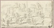 Roman Chariot Race (After Antique Bas Relief), n.d. Creator: Sébastien Le Clerc the Younger