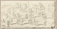 Roman Chariot Race (After Antique Bas Relief), n.d. Creator: Sébastien Le Clerc the Younger