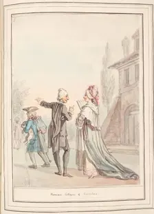 Roman Citizens, leaf from A Collection of Dresses by David Allan Mostly from Nature 1776. Creator: David Allan