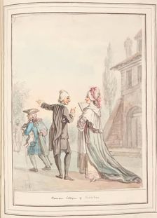 Roman Citizens, leaf from A Collection of Dresses by David Allan Mostly from Nature 1776. Creator: David Allan