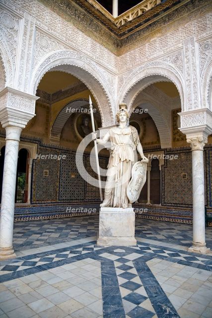 Roman-Classical sculpture in the courtyard, House of Pilate, Seville, Andalusia, Spain, 2007. Artist: Samuel Magal