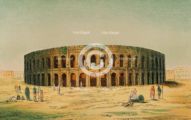 Roman amphitheater, Nimes, France, 1881. Creator: Unknown.