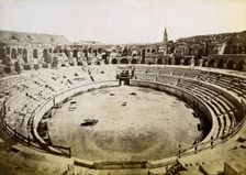 Roman amphitheatre, Nimes, France, late 19th or early 20th century