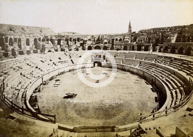 Roman amphitheatre, Nimes, France, late 19th or early 20th century Artist: Unknown
