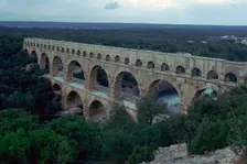 Roman aqueduct in Pont du Gard, France, 1st century