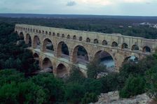 Roman aqueduct in Pont du Gard, France, 1st century