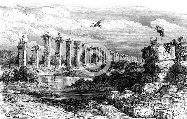 Roman aqueduct, Merida, Spain, 19th century. Artist: Gustave Doré