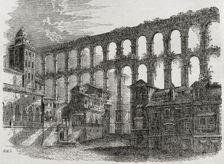 Roman aqueduct, Segovia, Spain, 1852. Creator: Unknown