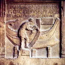 Roman Boat-Builder at work, on stele of Publius Longidienus, c2nd century