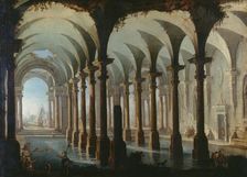 Roman Bath, c1745. Creators: Antonio Joli, Giovanni Paolo Panini