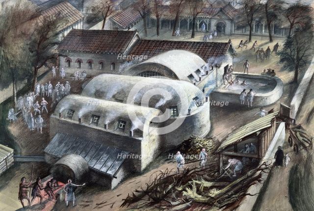 Roman baths at Cheapside, London, late 1st-2nd century. Creator: Unknown.