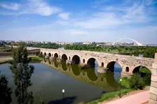 Roman Bridge over the Guadiana River, Merida, Spain, 2007. Creator: Samuel Magal