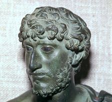 Roman bronze bust of a Roman man with inlaid eyes, 2nd century