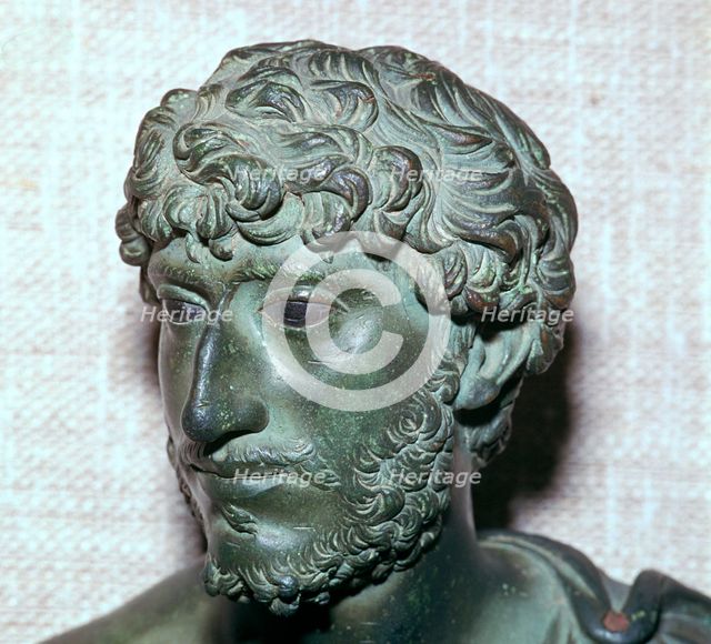 Roman bronze bust of a Roman man with inlaid eyes, 2nd century. Artist: Unknown