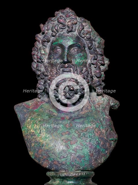 Roman bronze bust of the god Serapis, 4th century Artist: Unknown