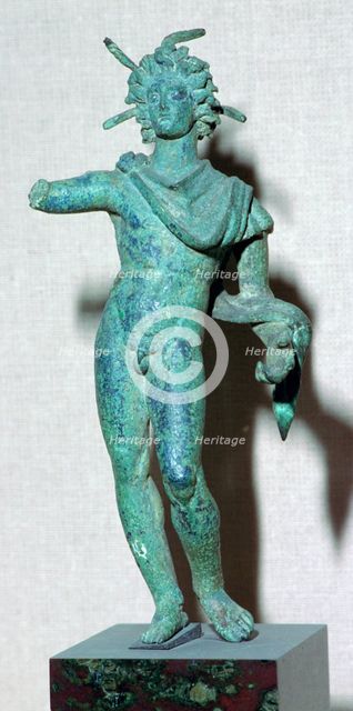 Roman bronze figure of the sun god Helios (Sol), 3rd century. Artist: Unknown