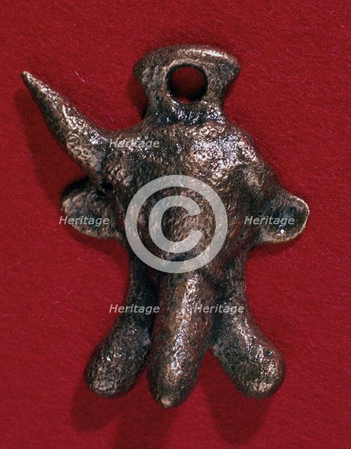 Roman bronze phallic amulet, 2nd century. Artist: Unknown