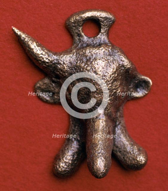 Roman bronze phallic amulet, 2nd century. Artist: Unknown