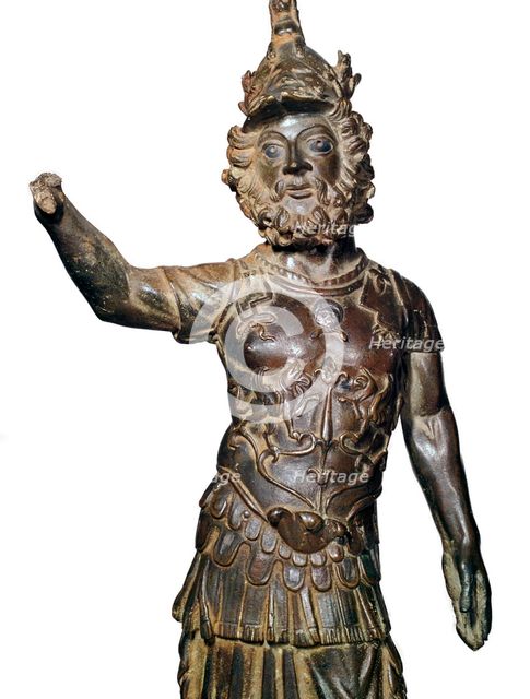 Roman bronze statuette of the god Mars, 2nd century. Artist: Unknown