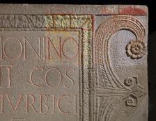 Roman building dedication, Corbridge Roman Town Museum, Northumberland, 2008 Artist: Historic England Staff Photographer