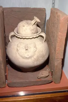 Roman Burial (Cremation) in a face urn, Colchester, Essex c125-200