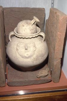 Roman Burial (Cremation) in a face urn, Colchester, Essex c125-200