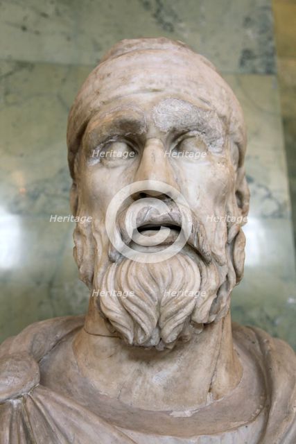 Roman bust of a Dacian tarabostes (nobleman), early 2nd century. Artist: Unknown