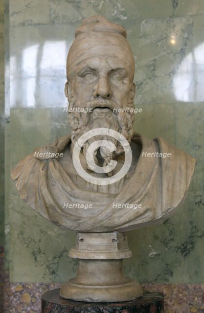 Roman bust of a Dacian tarabostes (nobleman), early 2nd century. Artist: Unknown